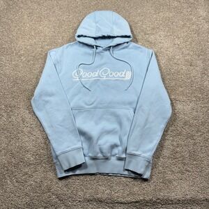 Good Good Golf Hoodie Mens Small Light Blue Embroidered Logo Pullover Sweatshirt